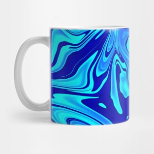 Light and Dark Blue Digital Fluid Art Mug